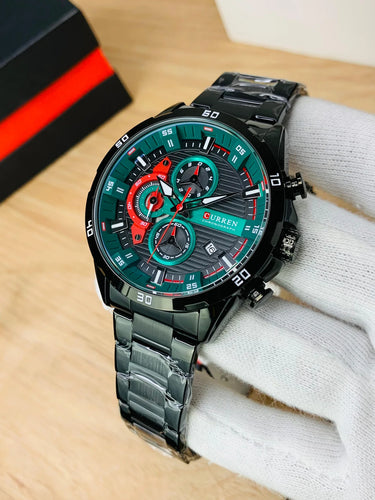Curren 8402 Negro Verde